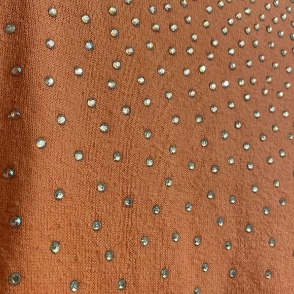 Express sweater, long sleeve peach color with iridescent rhinestones, size S - Picture 4 of 6